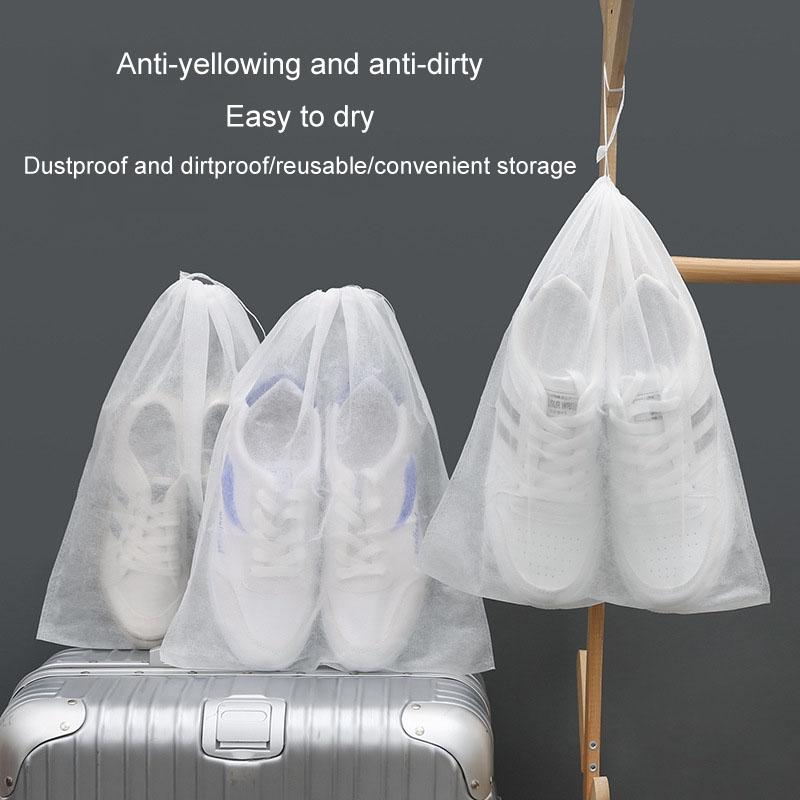 50 Pcs Thickened Non Woven Shoe Storage Bag Portable & Sunscreen - 50Pcs /Pack 32X38Cm Middle 13