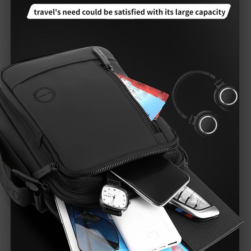 Men's Army Green Shoulder Messenger Bag Large - Small Gray 12