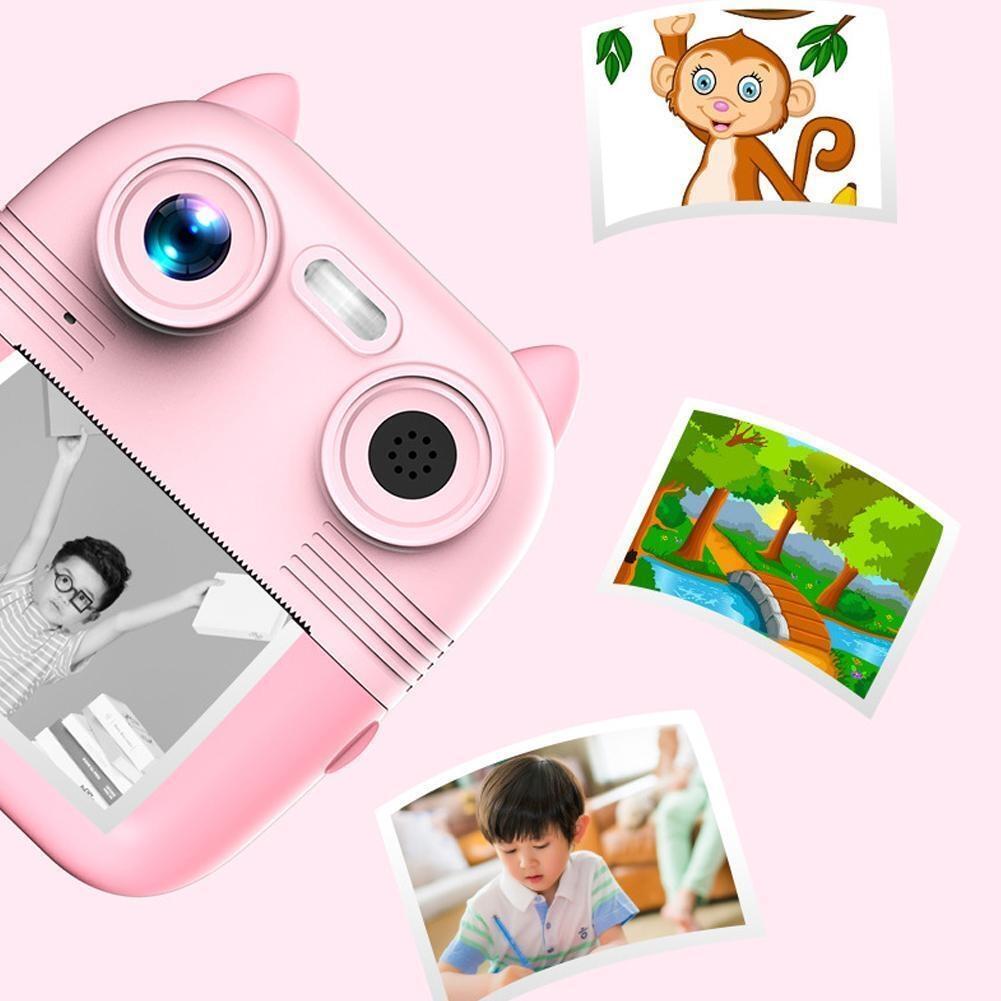 Instant Print Camera with Dual Lens - 2.8 Screen for Kids Blue - Yellow 4