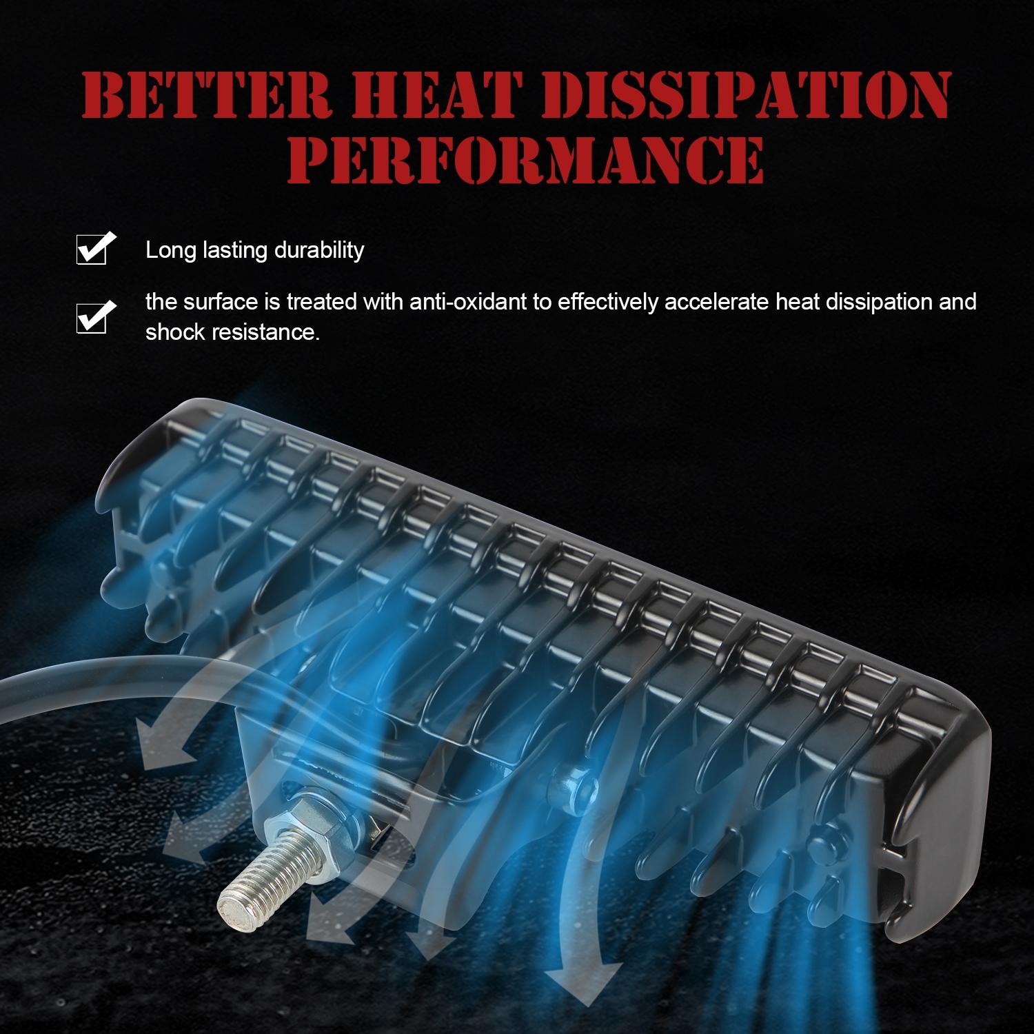 2 Pcs Car 6 Inch Dual - Row Mixed Light Strip Lamp Floodlight & Spotlight Work Light 6