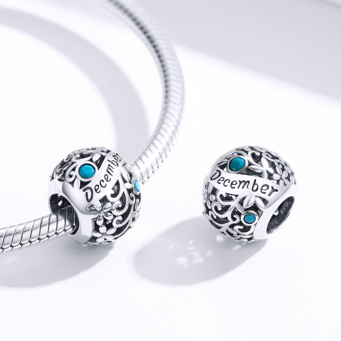 925 Sterling Silver Diy Birthstone Bracelet & Necklace Set December Style - December 4