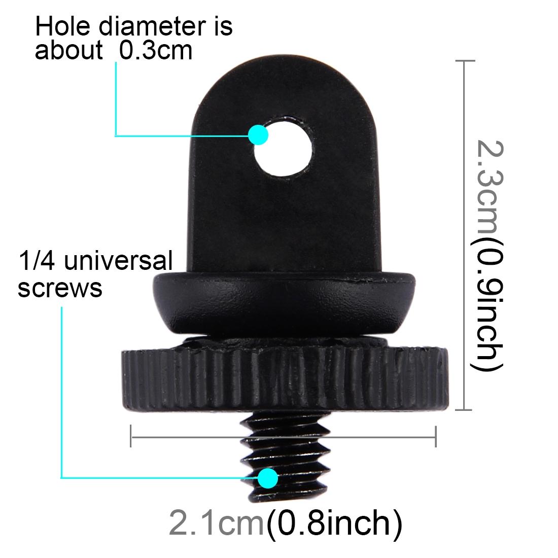 Universal 1 / 4 Screw Tripod Mount Adapter for Action Cameras - 3.9mm Screw Hole 2.2cm Diameter 5