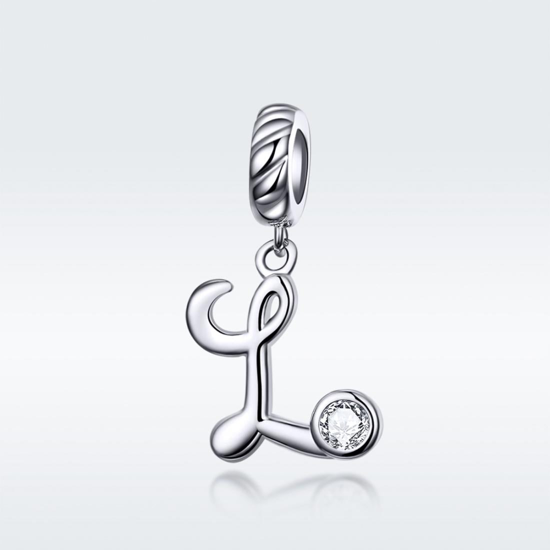 925 Sterling Silver Letter Pendant For Diy Bracelet Or Necklace Style - L 3