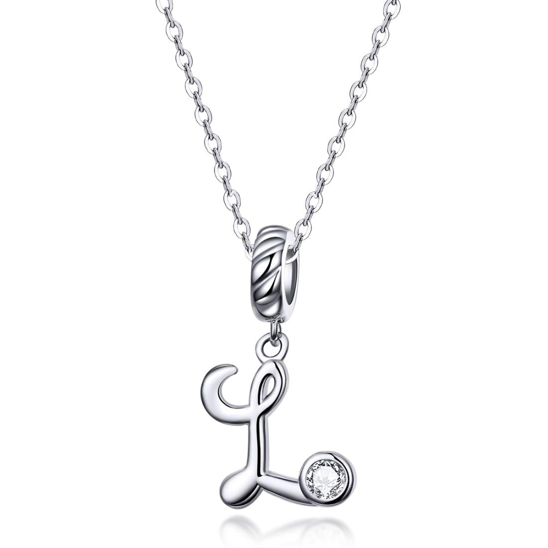 925 Sterling Silver Letter Pendant For Diy Bracelet Or Necklace Style - L 4