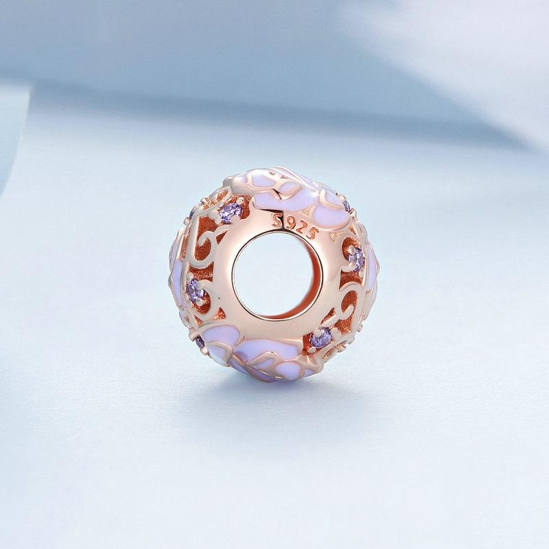 925 Sterling Silver Purple Rose Beads For Diy Accessories 4