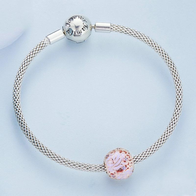 925 Sterling Silver Purple Rose Beads For Diy Accessories 5