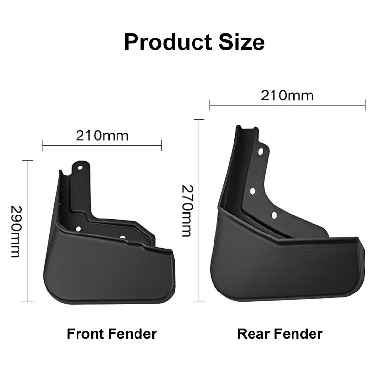 For Polestar 2 4Pcs / Set Car Auto Soft Plastic Splash Flaps Fender Guard 4