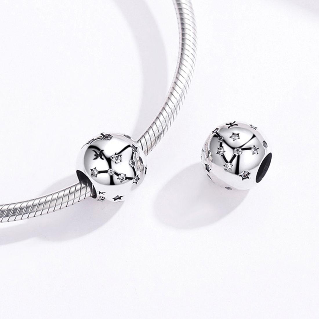 925 Sterling Silver Diy Zodiac Bracelet Beads Constellation Accessory Pisces Style - Pisces 6