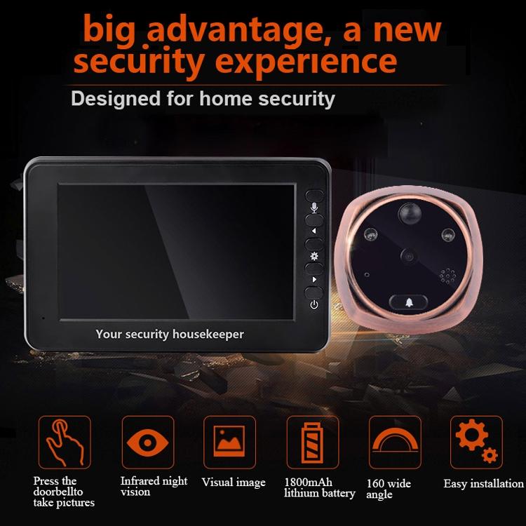 Smart Doorbell With 4.3 Display 3.0Mp Camera Motion Detection Night Vision & Tf Card Support 32Gb Max 4