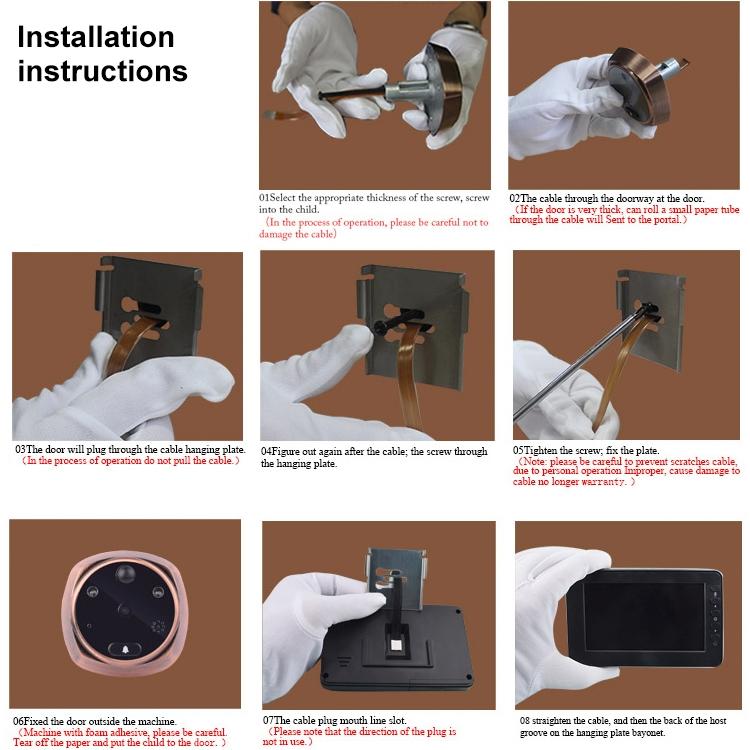 Smart Doorbell With 4.3 Display 3.0Mp Camera Motion Detection Night Vision & Tf Card Support 32Gb Max 9