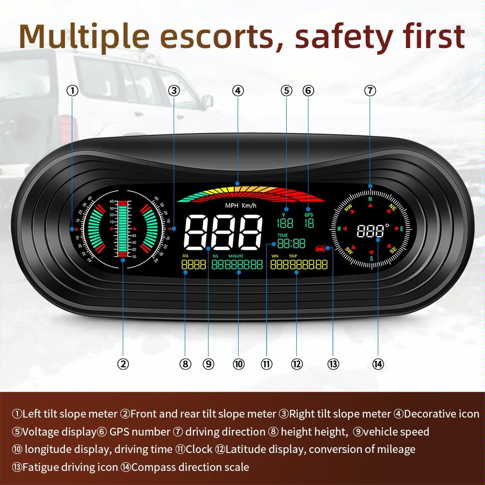Universal Car Hud Display Speed Voltage Mileage 4