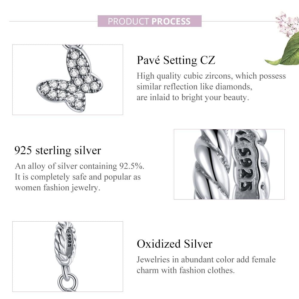 925 Sterling Silver Butterfly Pendant For Bracelet Or Necklace 6