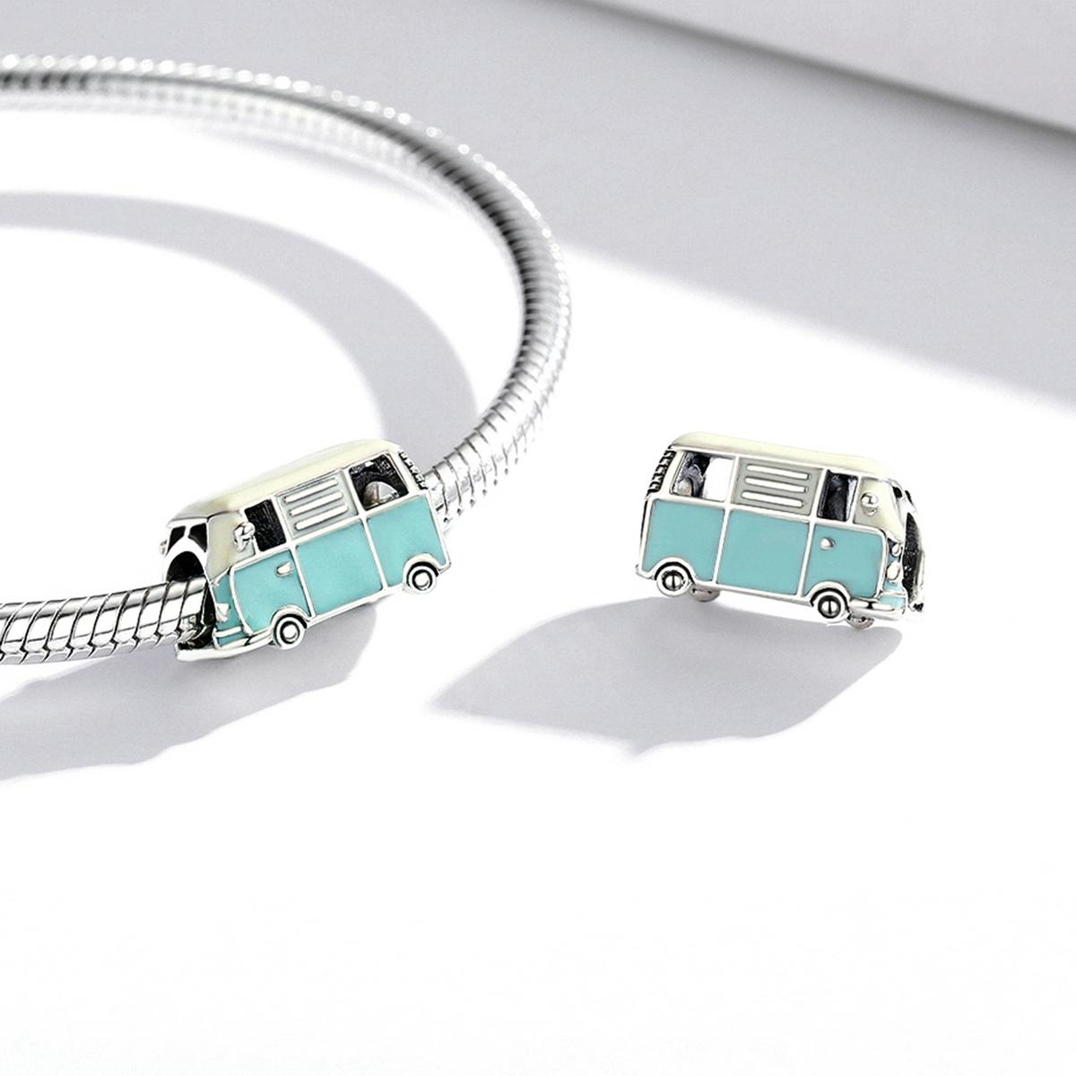 925 Sterling Silver Mini Bus Beads For Diy Bracelets & Necklaces 6