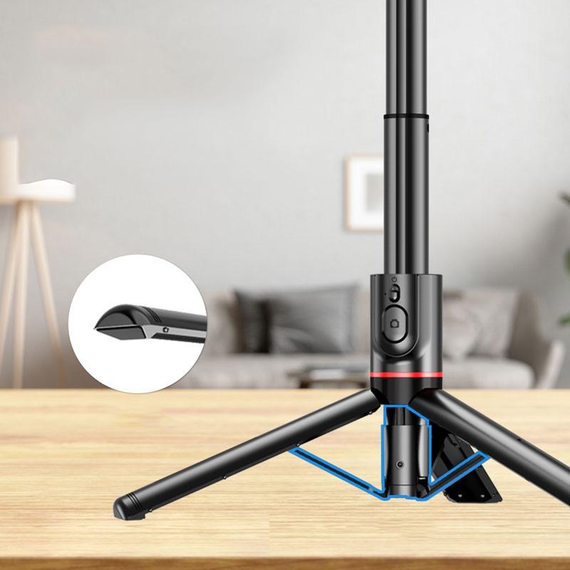 Bluetooth Remote Selfie Stick with Detachable Fill Light and Tripod 6