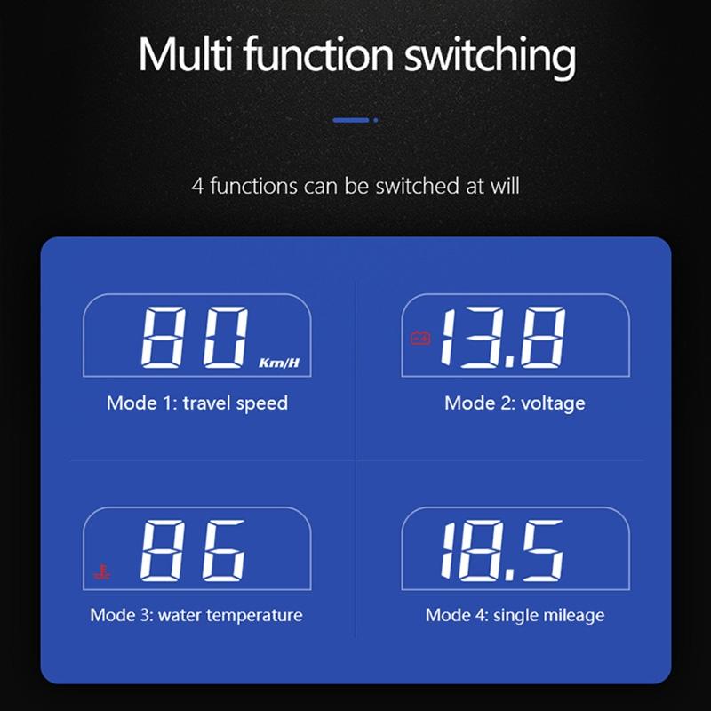 3.2 Inch Obd Hud Head Up Display For Car Engine Failure Water Temperature & Voltage Alarm 3