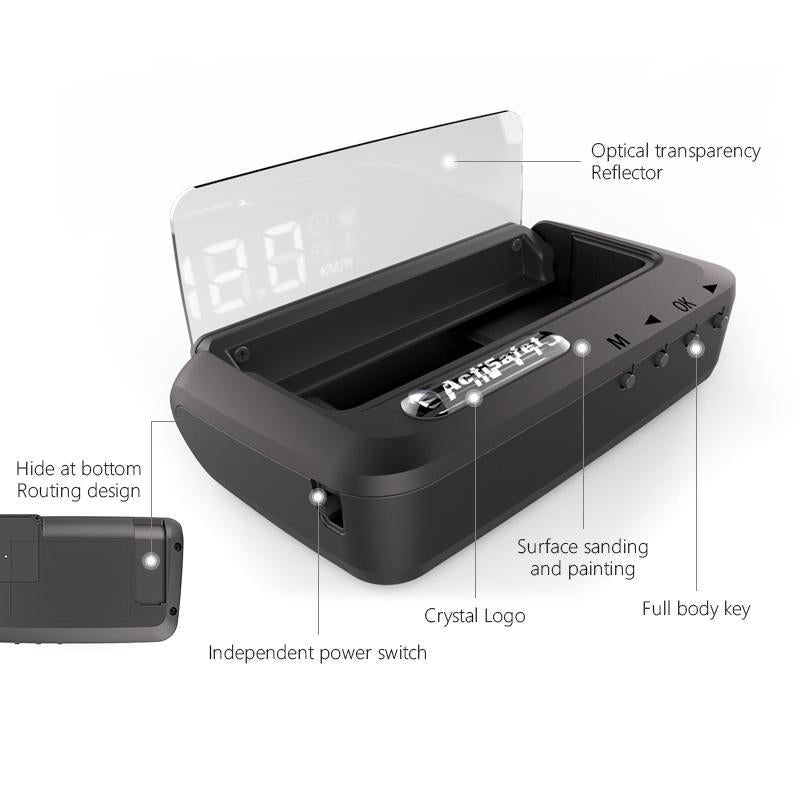 3.2 Inch Obd Hud Head Up Display For Car Engine Failure Water Temperature & Voltage Alarm 7