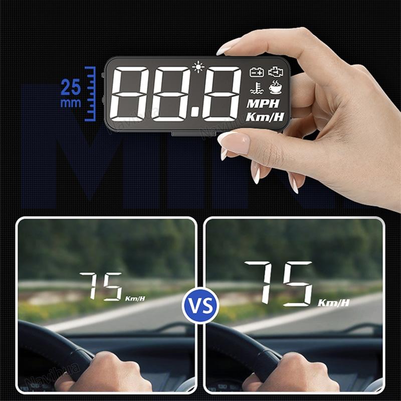 3.2 Inch Obd Hud Head Up Display For Car Engine Failure Water Temperature & Voltage Alarm 10