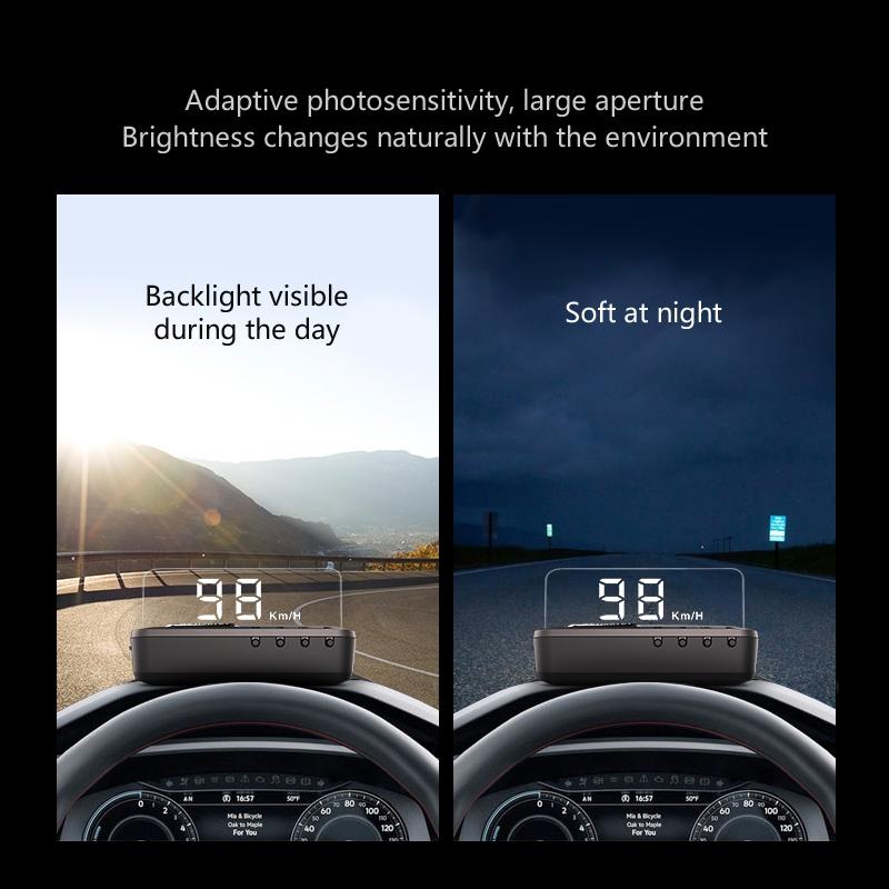 3.2 Inch Obd Hud Head Up Display For Car Engine Failure Water Temperature & Voltage Alarm 11