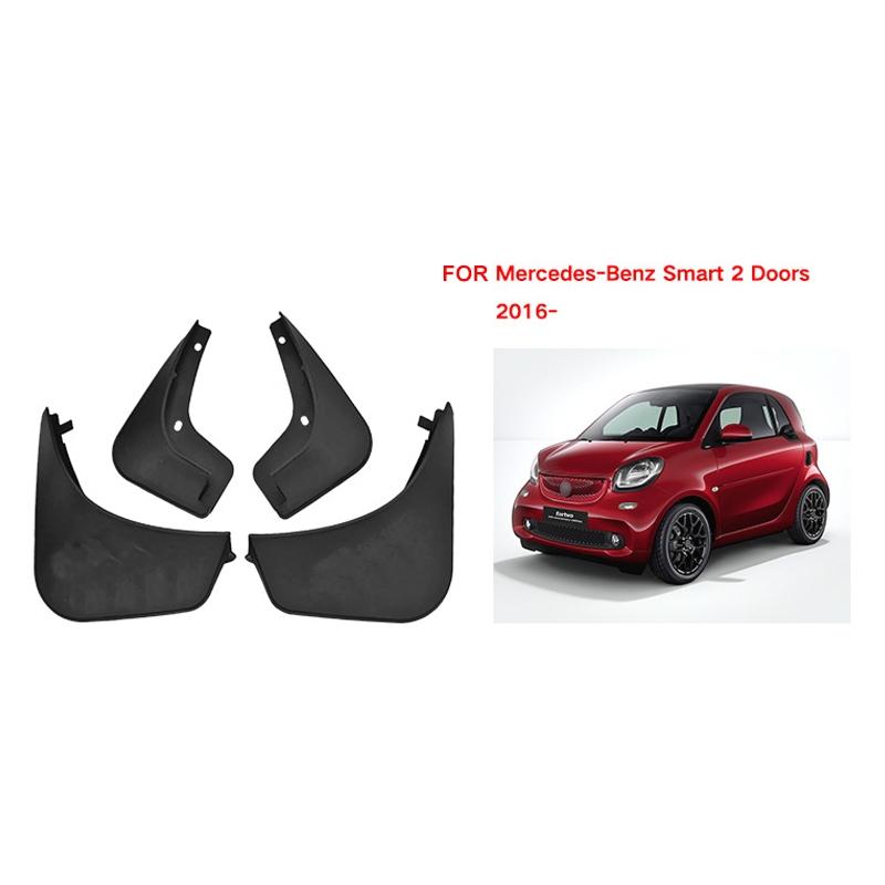 For Mercedes-Benz Smart 2-Door 2016-2021 4Pcs / Set Car Auto Soft Plastic Splash Flaps Fender Guard 3
