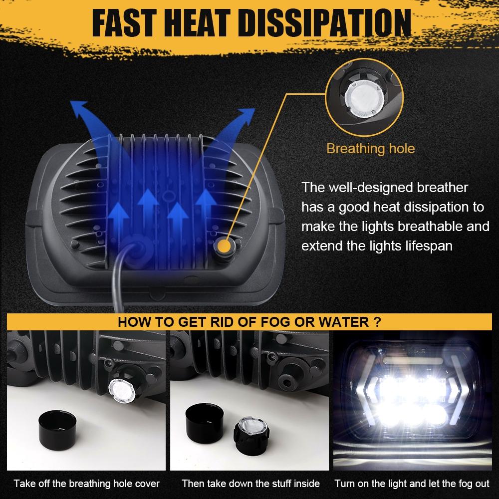 Car 7 Inch Square Dc9 - 30V Led Headlight Modification Accessories For Jeep Wrangler 7