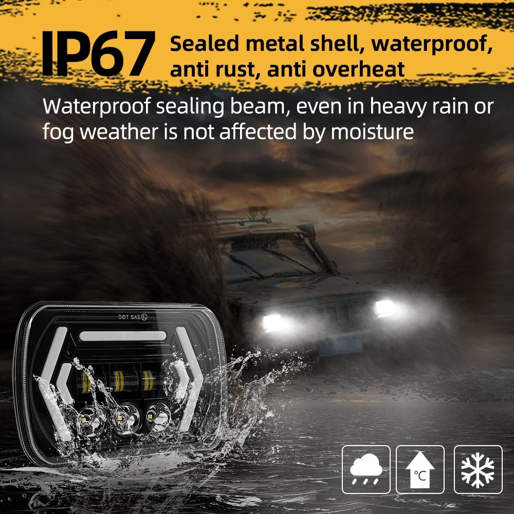 Car 7 Inch Square Dc9 - 30V Led Headlight Modification Accessories For Jeep Wrangler 8