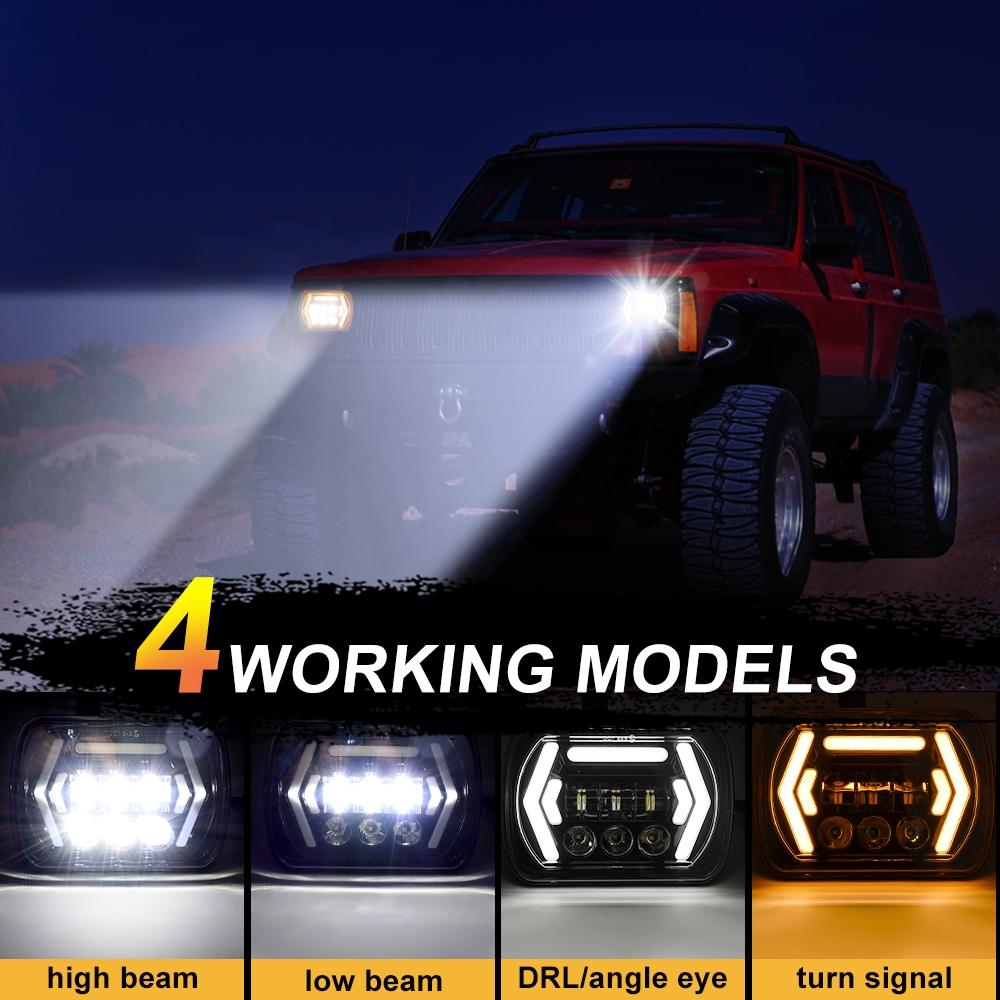 Car 7 Inch Square Dc9 - 30V Led Headlight Modification Accessories For Jeep Wrangler 10