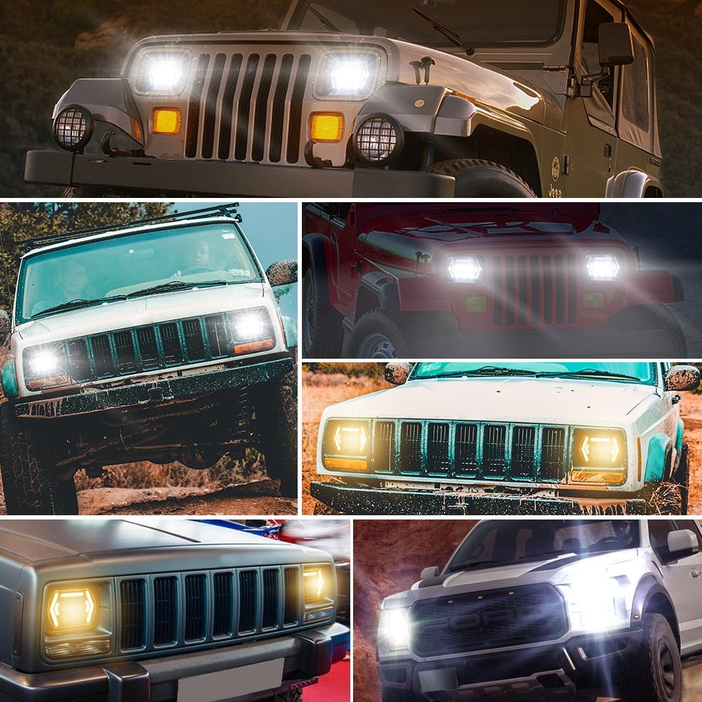 Car 7 Inch Square Dc9 - 30V Led Headlight Modification Accessories For Jeep Wrangler 11