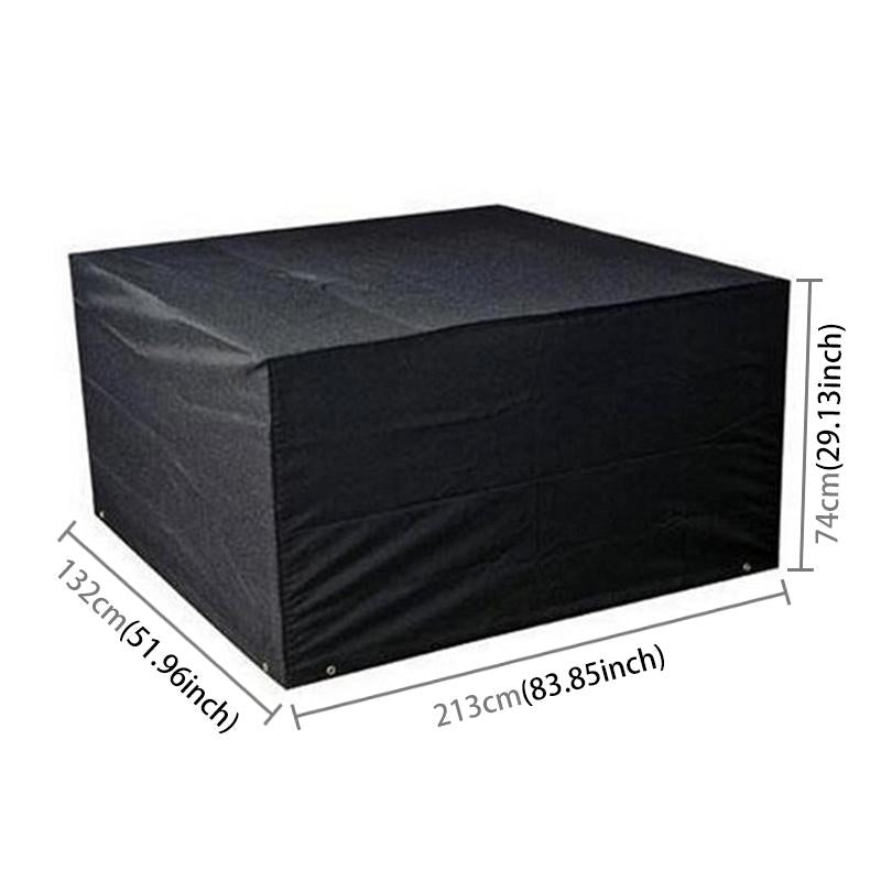 Waterproof 210d Oxford Cloth Cover for Outdoor Furniture Set - Protects from Uv Dust and Rain - 213 x 132 x 74cm - Black 3