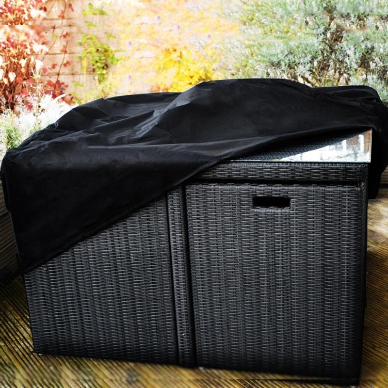 Waterproof 210d Oxford Cloth Cover for Outdoor Furniture Set - Protects from Uv Dust and Rain - 213 x 132 x 74cm - Black 7