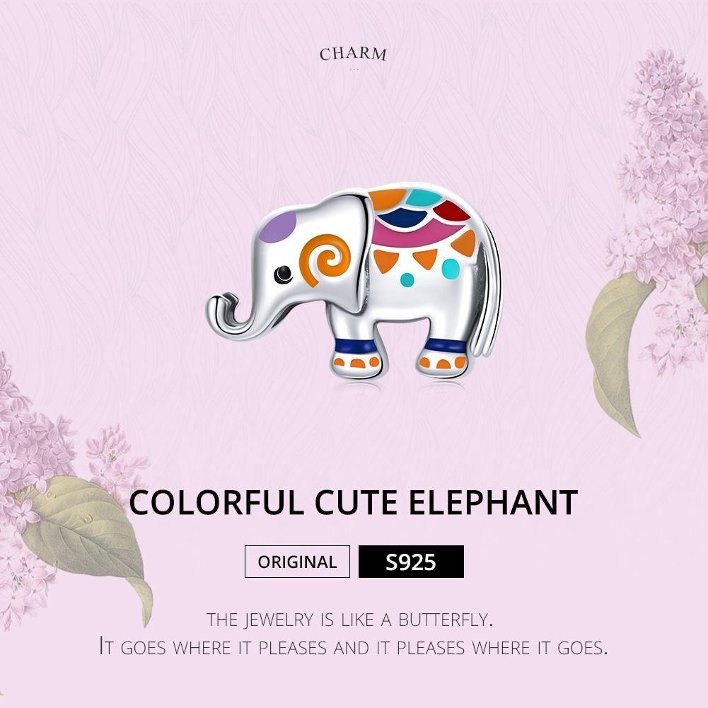 925 Sterling Silver Colorful Elephant Beads For Diy Bracelets & Necklaces 4