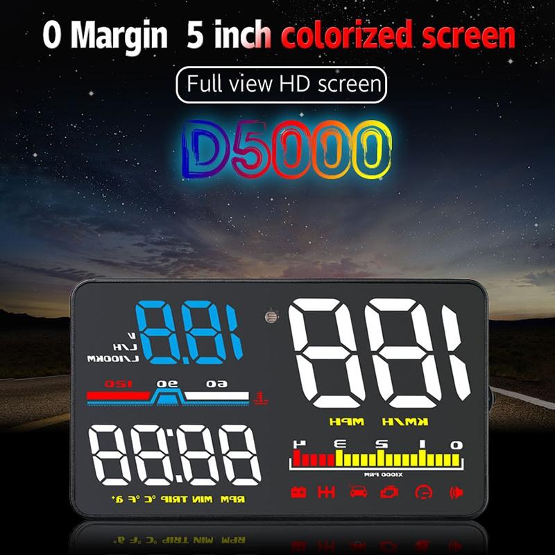5 Inch Obd2 Head Up Display Car Speed Revolving Speed Water Temp Battery Voltage 3