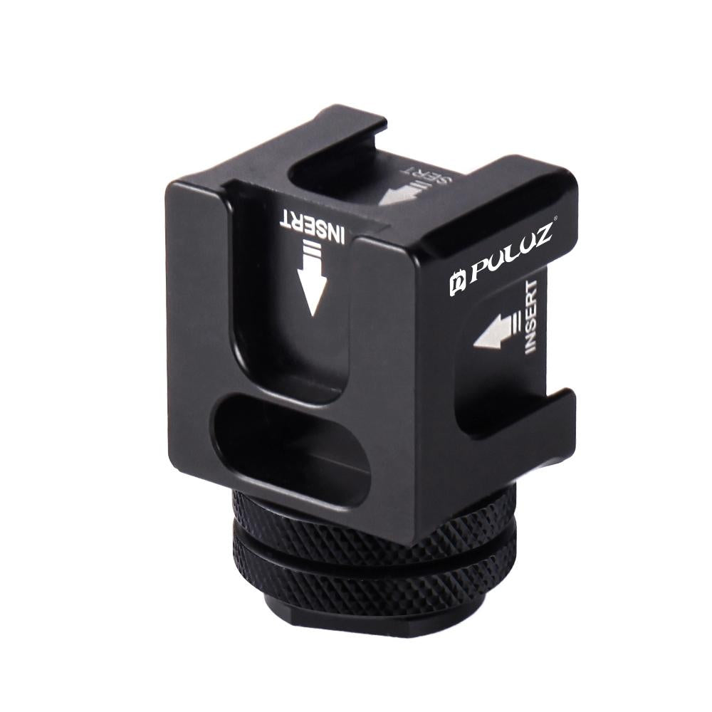 Aluminum 4-Head Hot Shoe Mount Adapter For Microphone And Flash Light 3