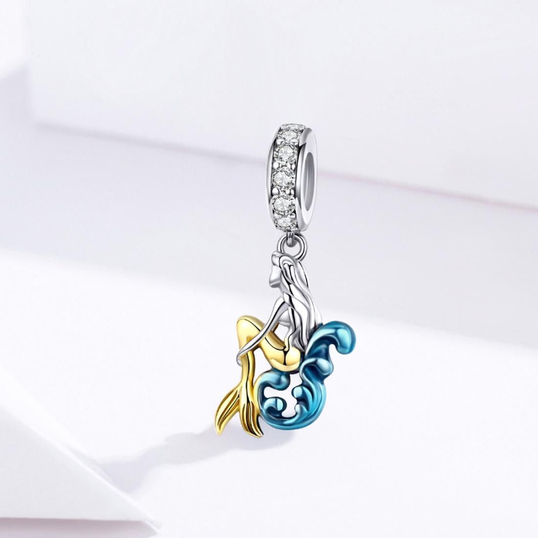 925 Sterling Silver Mermaid Charm For Diy Bracelet 3