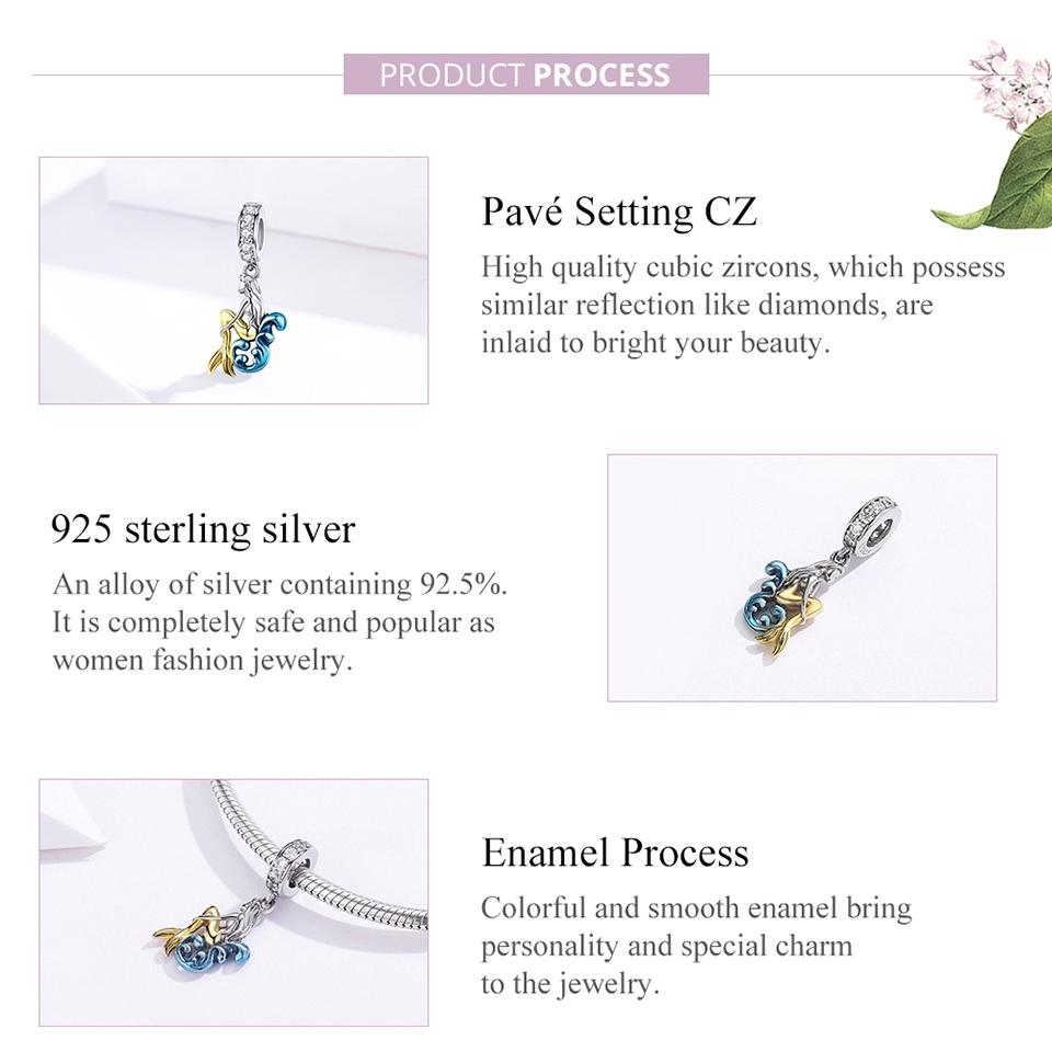 925 Sterling Silver Mermaid Charm For Diy Bracelet 5