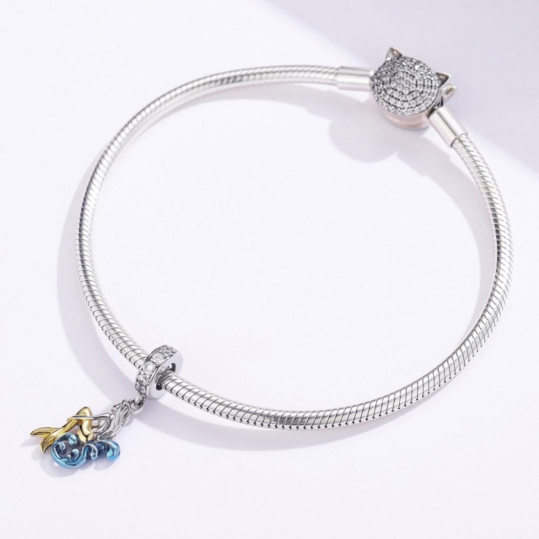 925 Sterling Silver Mermaid Charm For Diy Bracelet 8