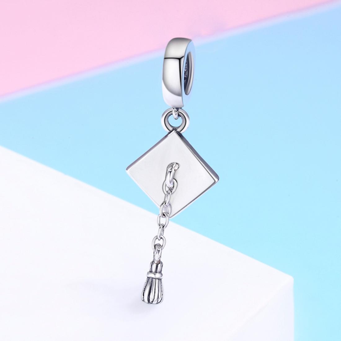 925 Sterling Silver Bachelor Cap Pendant For Bracelet Or Necklace 3