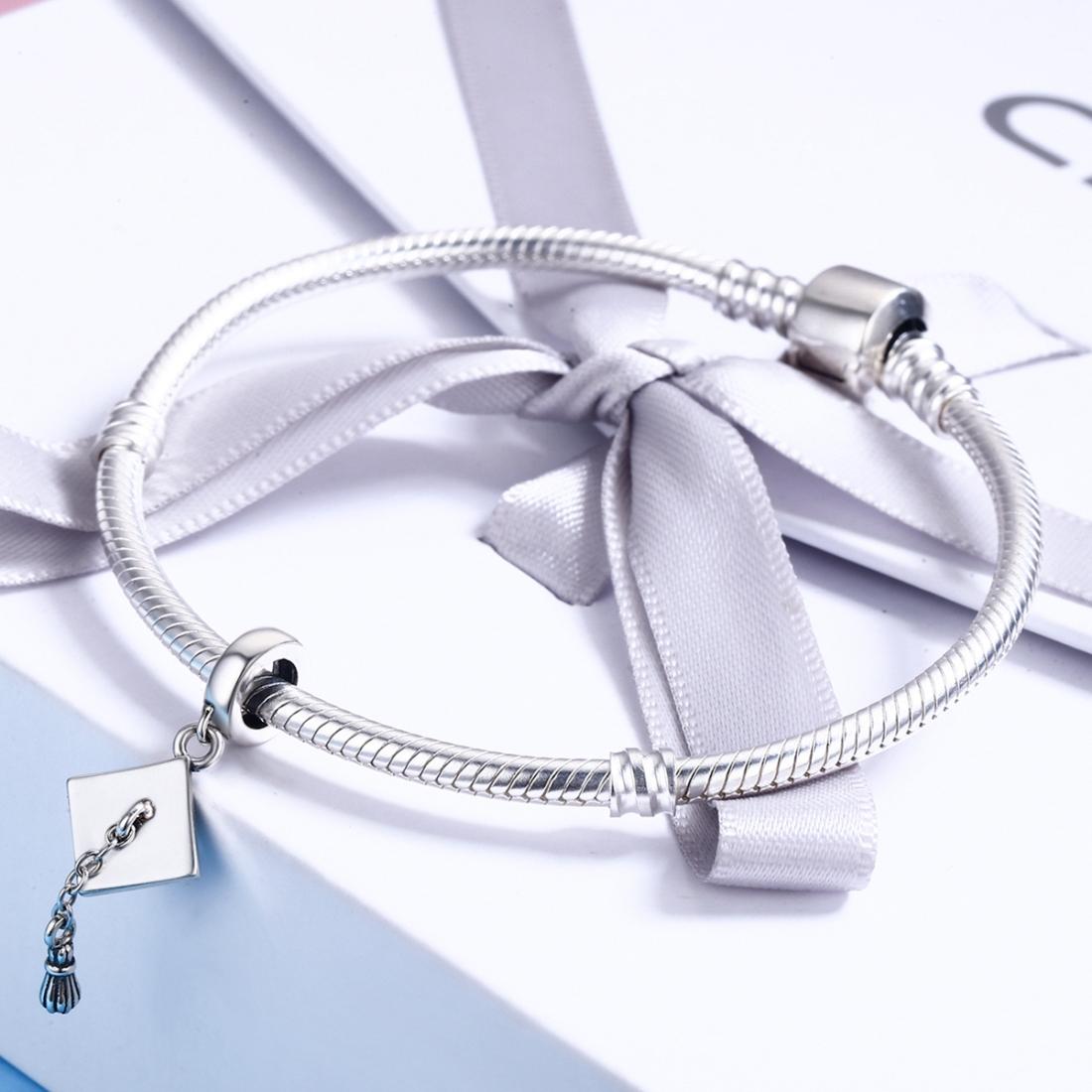 925 Sterling Silver Bachelor Cap Pendant For Bracelet Or Necklace 7