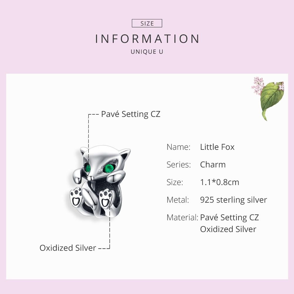 925 Sterling Silver Fox Charm Beads For Diy Bracelets 6