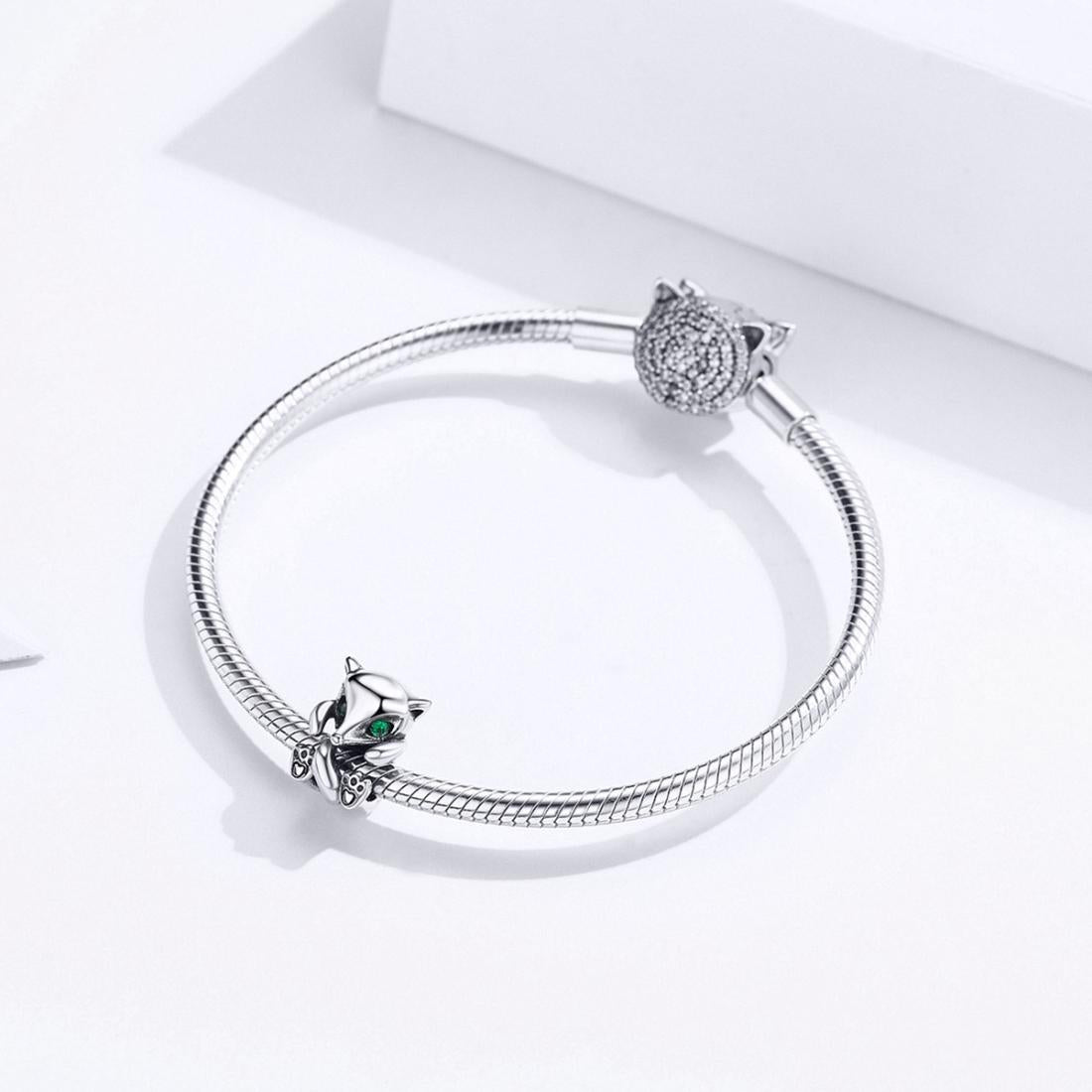 925 Sterling Silver Fox Charm Beads For Diy Bracelets 8