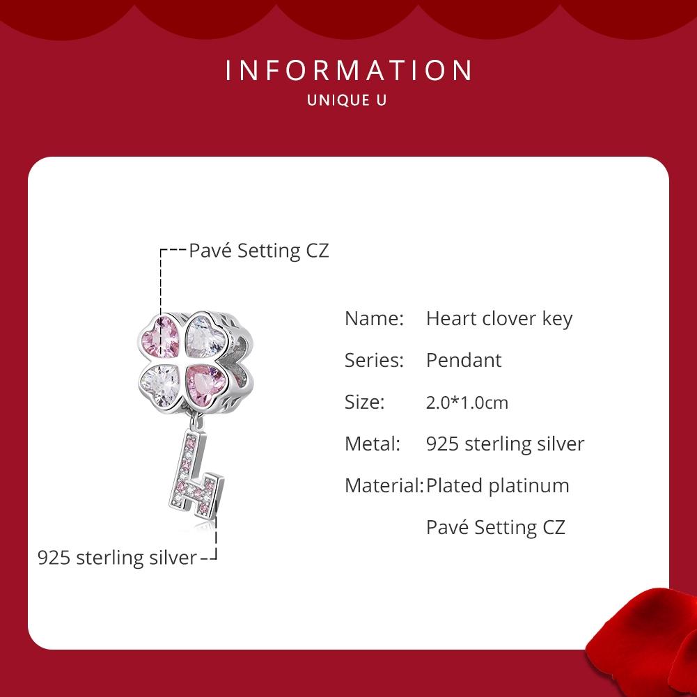 925 Sterling Silver Heart Clover Beads For Diy Bracelet Or Necklace 4