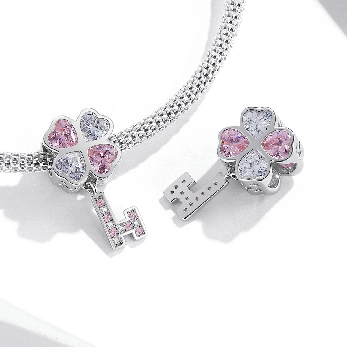 925 Sterling Silver Heart Clover Beads For Diy Bracelet Or Necklace 6