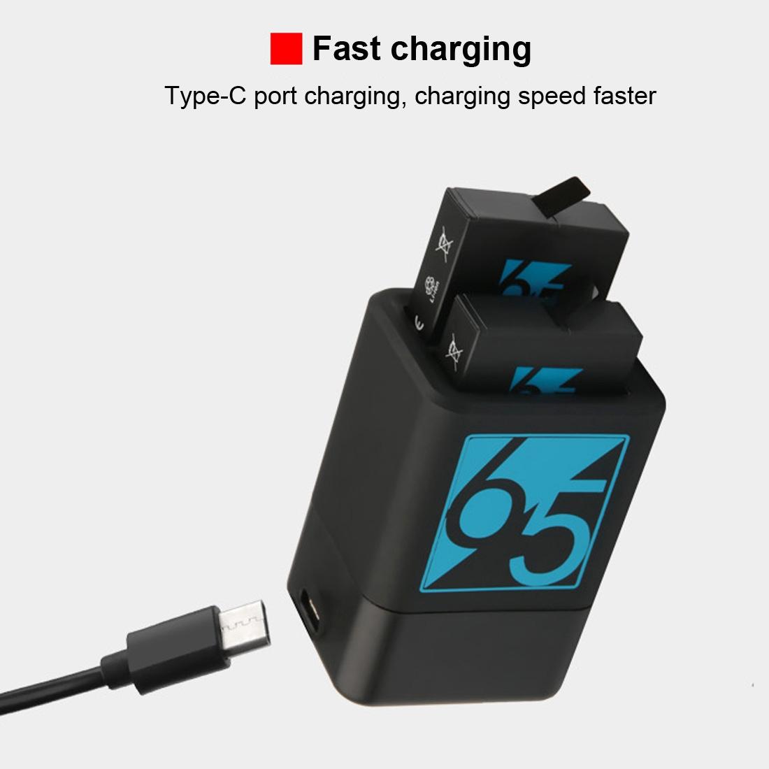 Usb-c Dual Battery Charger for Gopro Hero6 / 5 with Cable 6