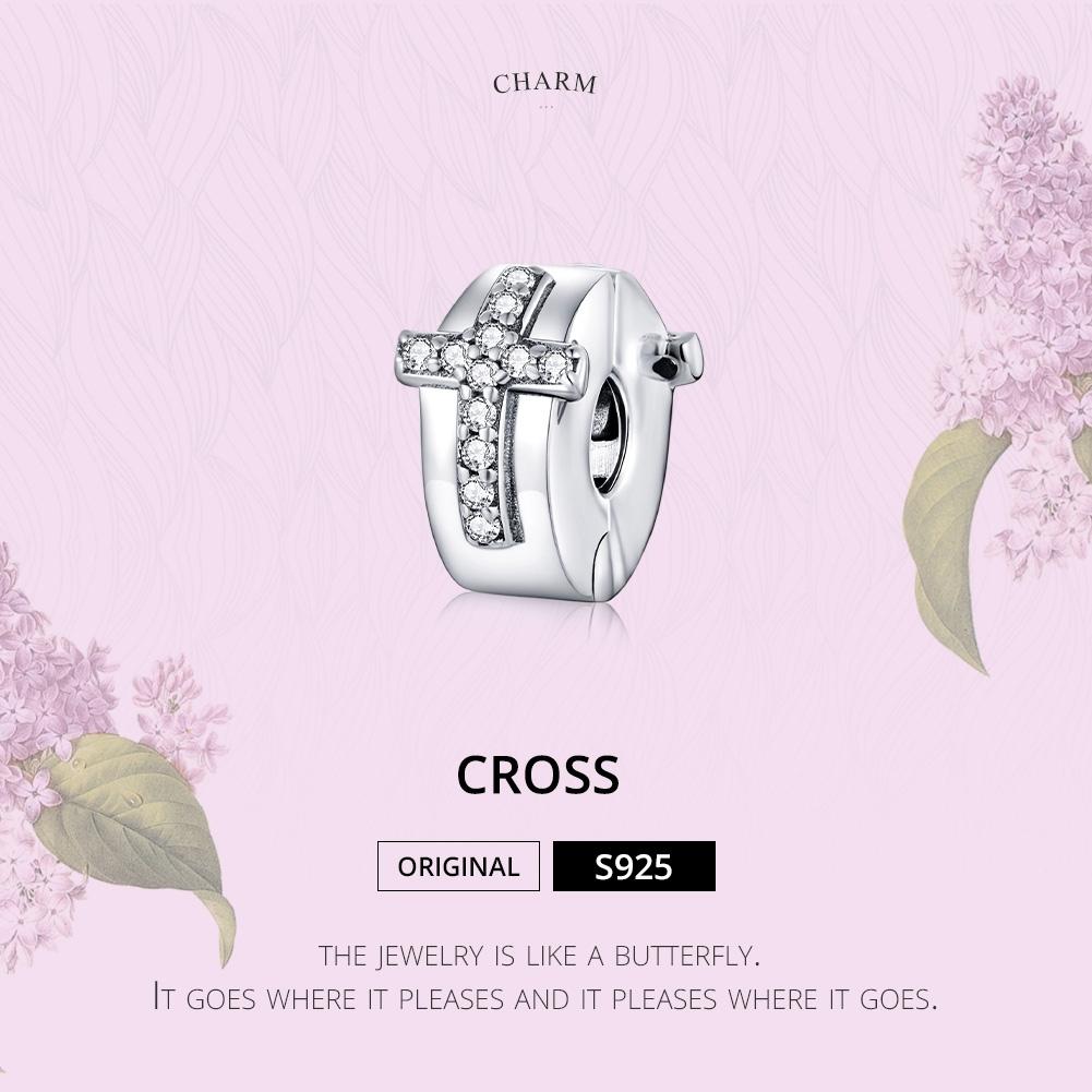 925 Sterling Silver Cross Bead Buckle For Diy Accessories 4