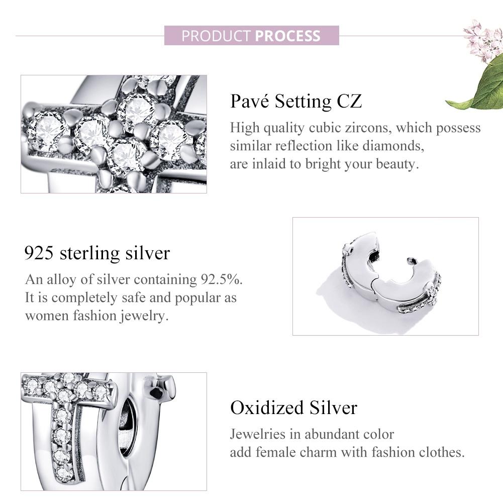 925 Sterling Silver Cross Bead Buckle For Diy Accessories 5