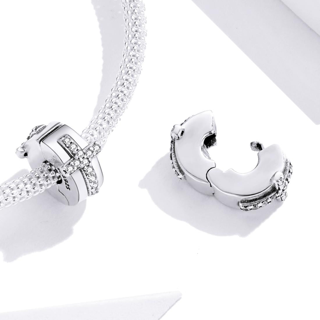 925 Sterling Silver Cross Bead Buckle For Diy Accessories 7