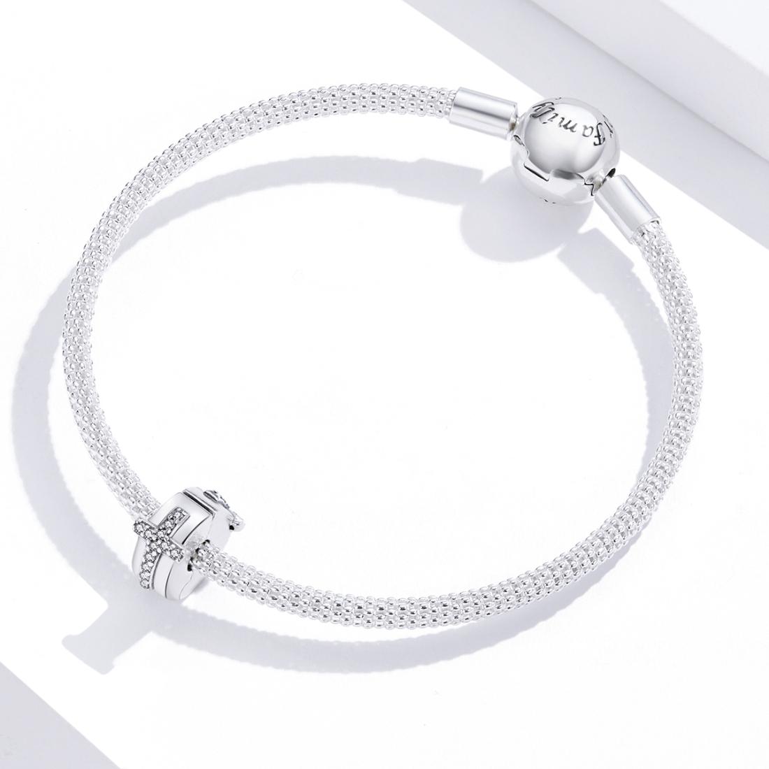 925 Sterling Silver Cross Bead Buckle For Diy Accessories 8