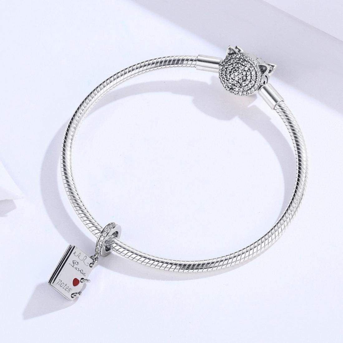 925 Sterling Silver Love Letter Bracelet Charm Diy Accessory 6