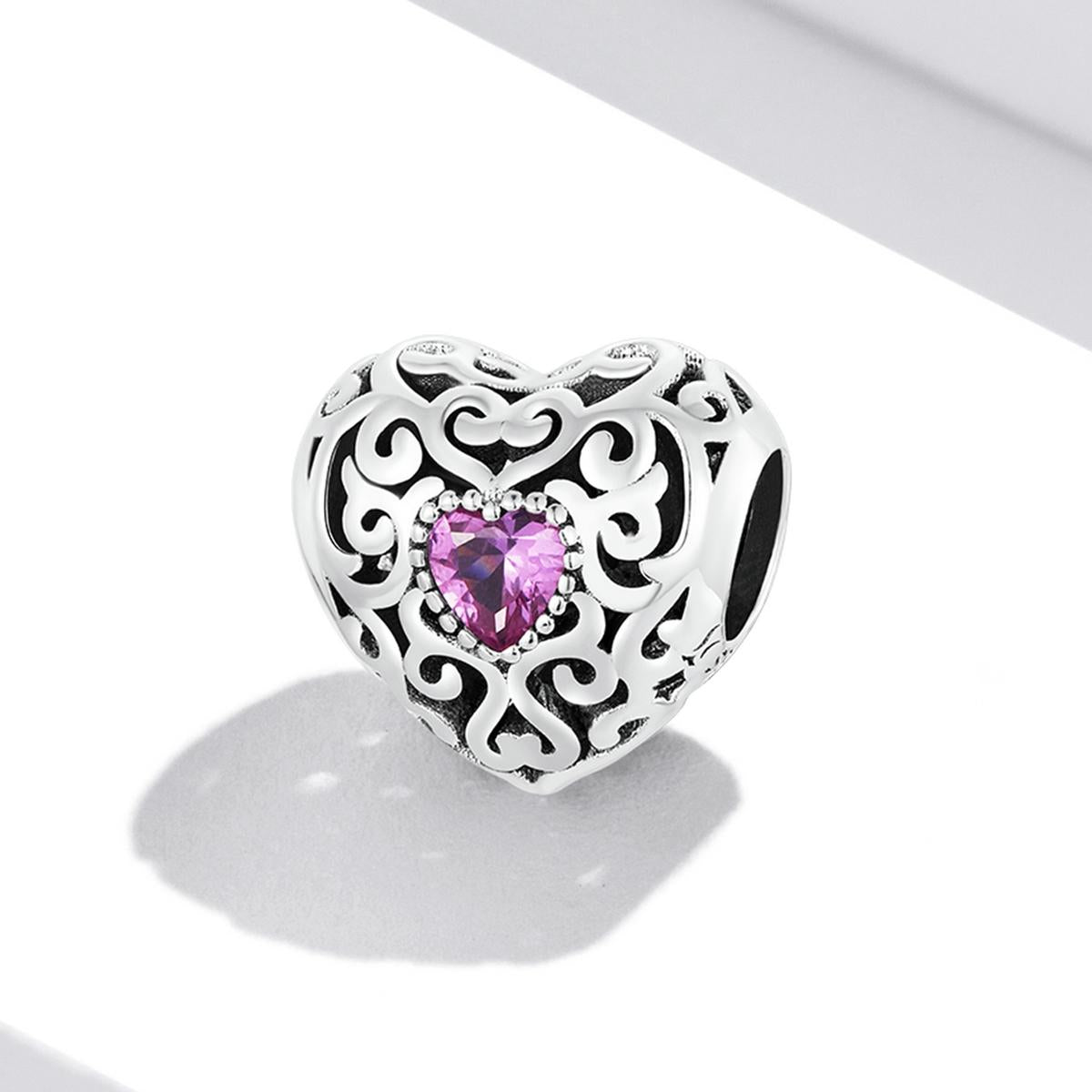 925 Sterling Silver Retro Flower Heart Beads For Diy Bracelets & Necklaces 3