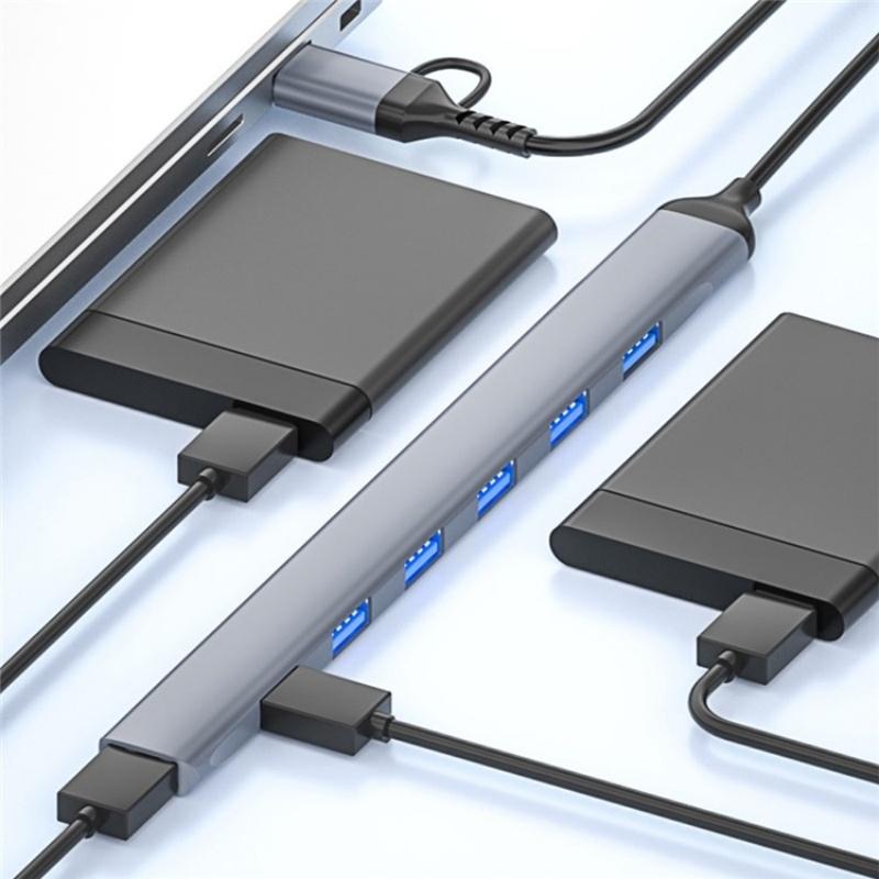 7-In-1 Usb Hub Usb 3.0 + 6X Usb 2.0 + Type-C 5