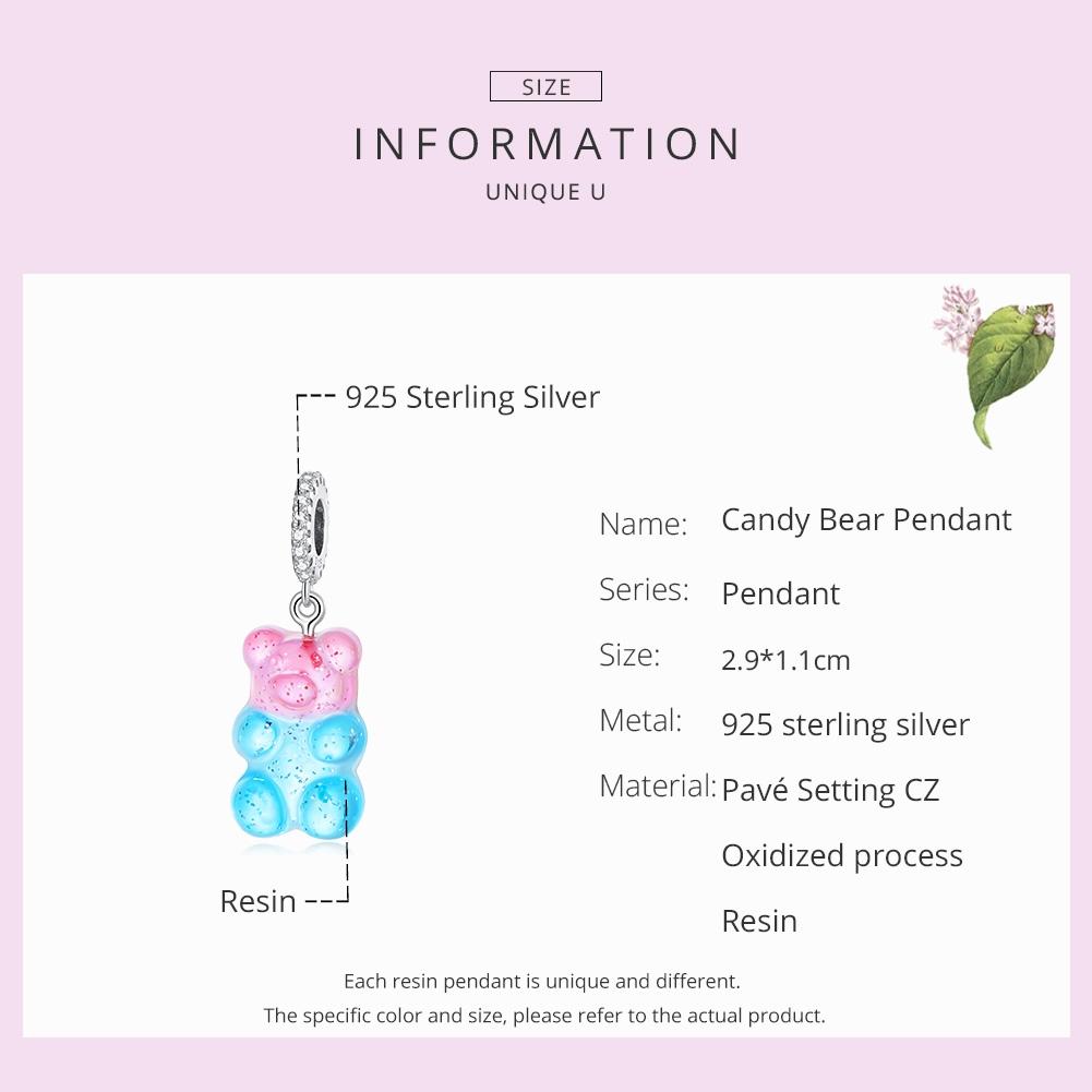 925 Sterling Silver Bear Charm For Bracelet Or Necklace 4